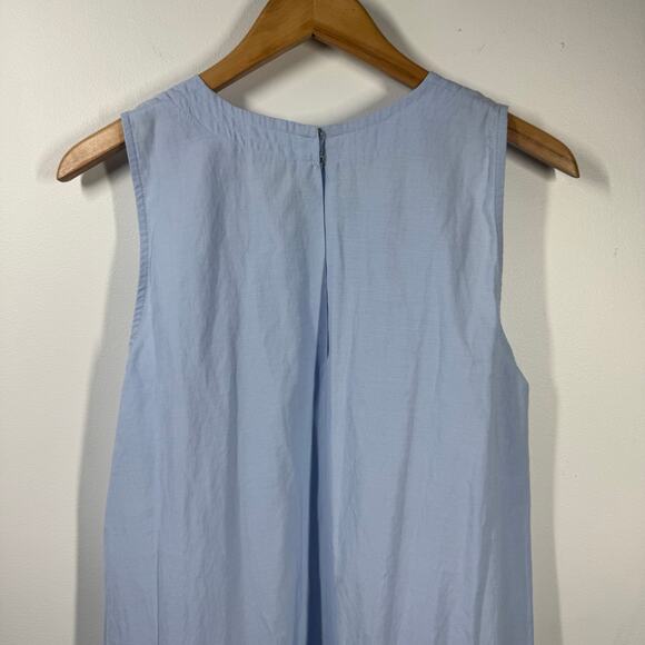 Well Need Dress Women M Blue Cotton Blend High Low Tank Spring Minimal Preppy - Picture 6 of 9